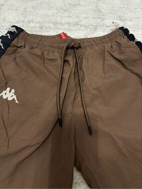 Kappa Brown Men’s Athletic Shorts with Black Logo Tape